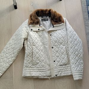 NWOT Marmot St Moritz quilted jacket w/ fur collar